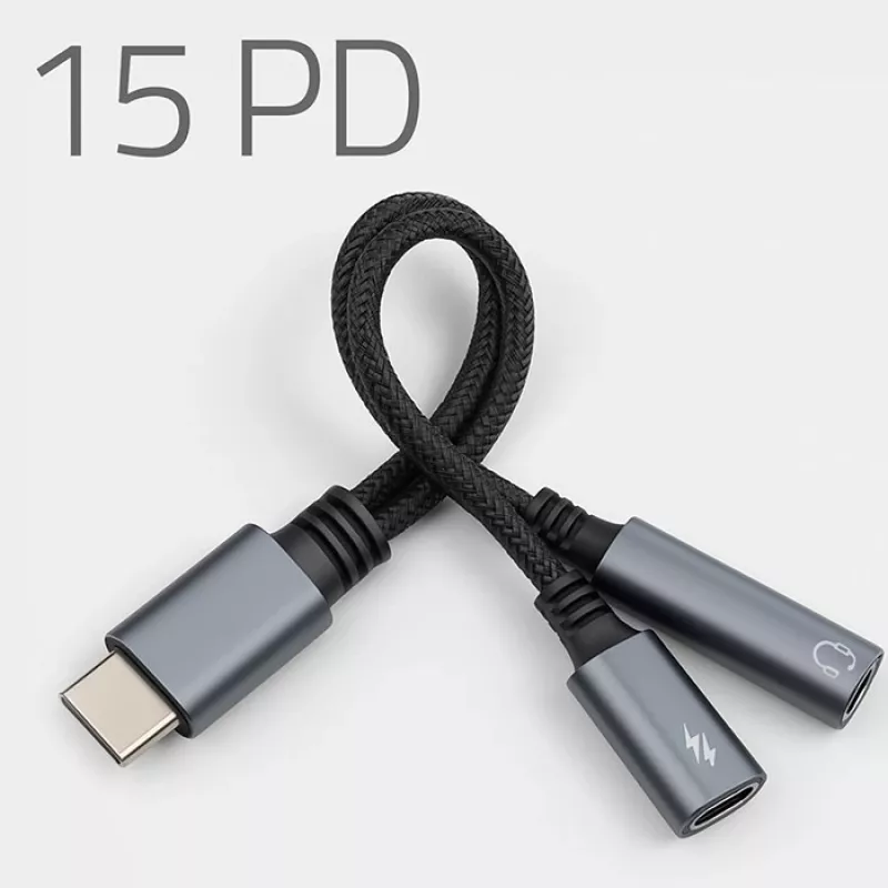 Adapter 2in1 USB-C USB-C Jack 3.5mm PD 15W