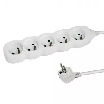 Pikendusjuhe ESPERANZA ELK207W — 1,5 m kaabel, 5 tüüp E vahelduvvoolu pistikupesa, siseruumidesse, 220–250 V