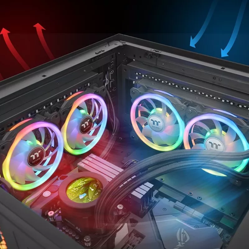 Thermaltake SWAFAN 14 RGB ventilaator, 14 cm, must, 500–2000 RPM