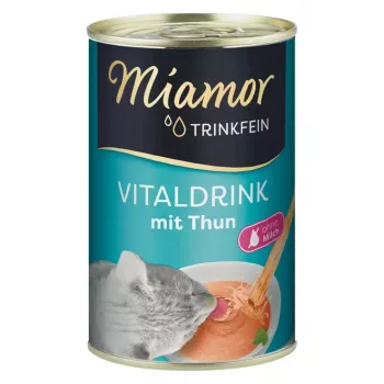 Vedel vitamiinilisand kassidele Miamor MIAMOR Trinkfein 135 ml — kalamaitseline, põiehooldus, täiskasvanud, purk
