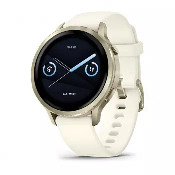 Nutikell GARMIN Venu 4, 41 mm kuldne korpus, 1,2-tolline AMOLED 390×390, GPS, Wi‑Fi, 5 ATM, 10-päevane aku