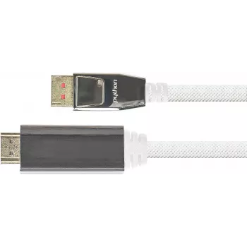 PYTHON PYT M0224 - DP 1.4 to HDMI 2.0 A Plug Nylon 4Ka60Hz 5 m Valge - digitaalne/andmed - Digitaalne/Kuvar/Video