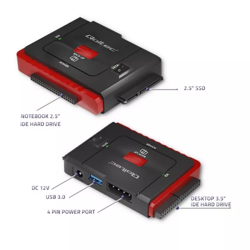 USB 3.0 IDE/SATA III adapter QOLTEC 50645