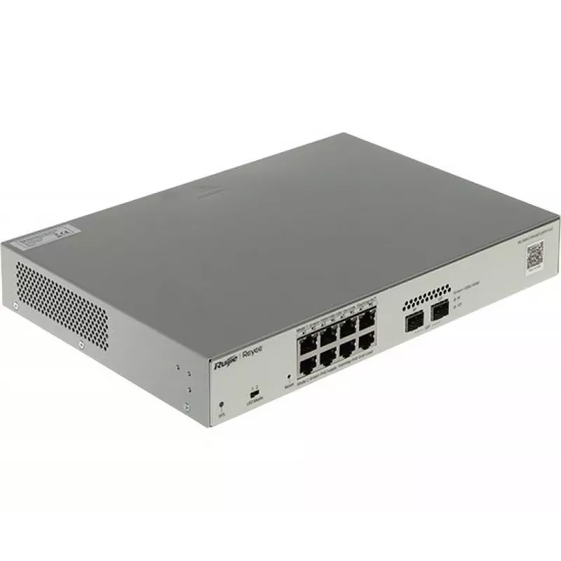 Ruijie Networks RG-NBS3100-8GT2SFP-P-V2 võrgukommutaator Hallatav L2 Gigabit Ethernet (10/100/1000) Toide üle Etherneti (PoE) Metallist