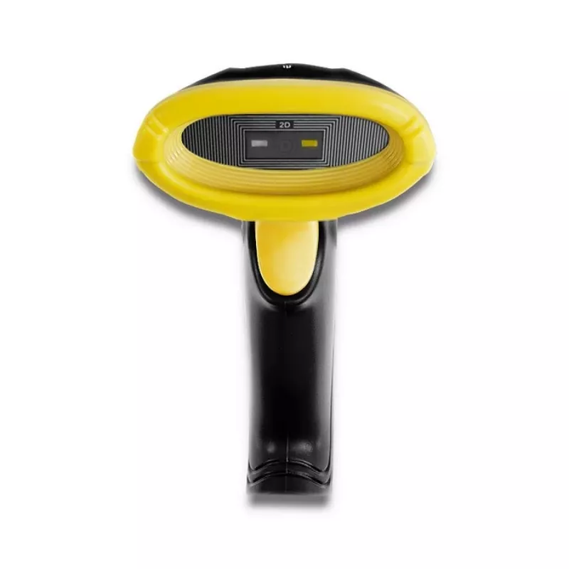 Pihukoodilugeja QOLTEC 50867 — 1D/2D laserskanner, USB-juhtmega, 600 mm lugemisulatus, kollane/must