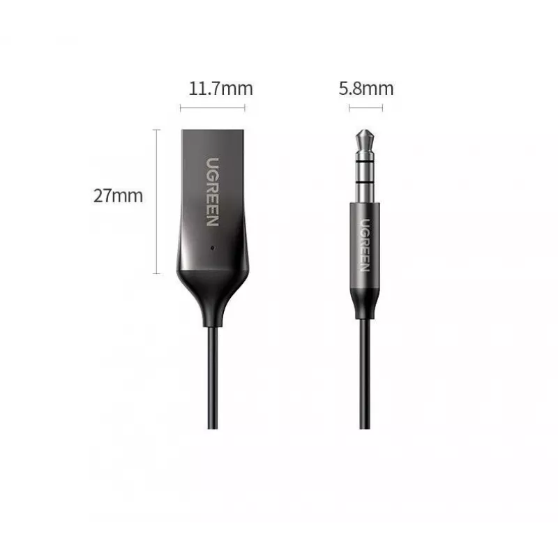 Audio receiver UGREEN CM309 Bluetooth 5.0 USB with 3.5 mm AUX jack, must, 20–20000 Hz