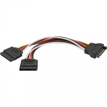 Toitekaabel SATA 15pin - 2x SATA HDD DeLOCK 60105 0,15m