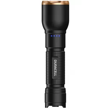 Taskulamp Duracell DF2500R — must, käeshoitav laetav taskulamp