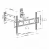 Seinale kinnitatav telerihoidik ART AR-85 32–70-tollistele teleritele, kuni 45 kg, kallutus -15–5°, pööre 45°, ulatus 118–622 mm, VESA 75x75–600x400