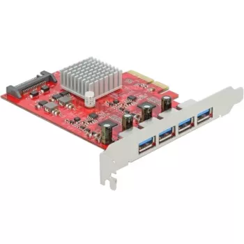 Delock PCI Express x4 kaart 4 x välise SuperSpeed USB 10 Gbps (USB 3.2 Gen 2) USB Type-A emane - USB-adapter - PCIe 3.0 x4 - USB 3.2 Gen 2 x 4 (90481)