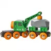 Vagun BRIO Clever Crane Wagon Lift and Load Must roheline