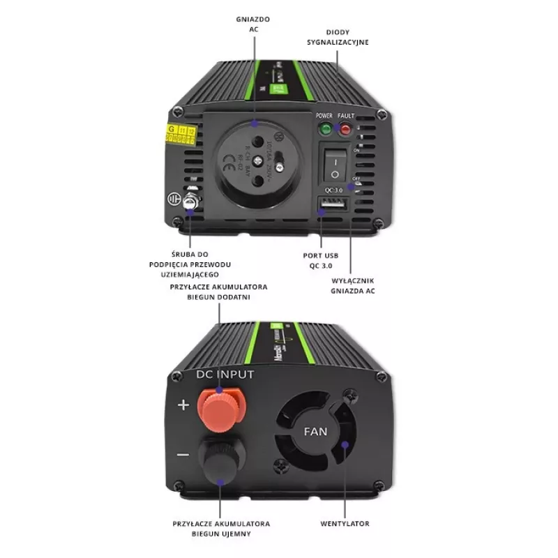 Autoinverter Qoltec Monolith 1200 W must 12 V