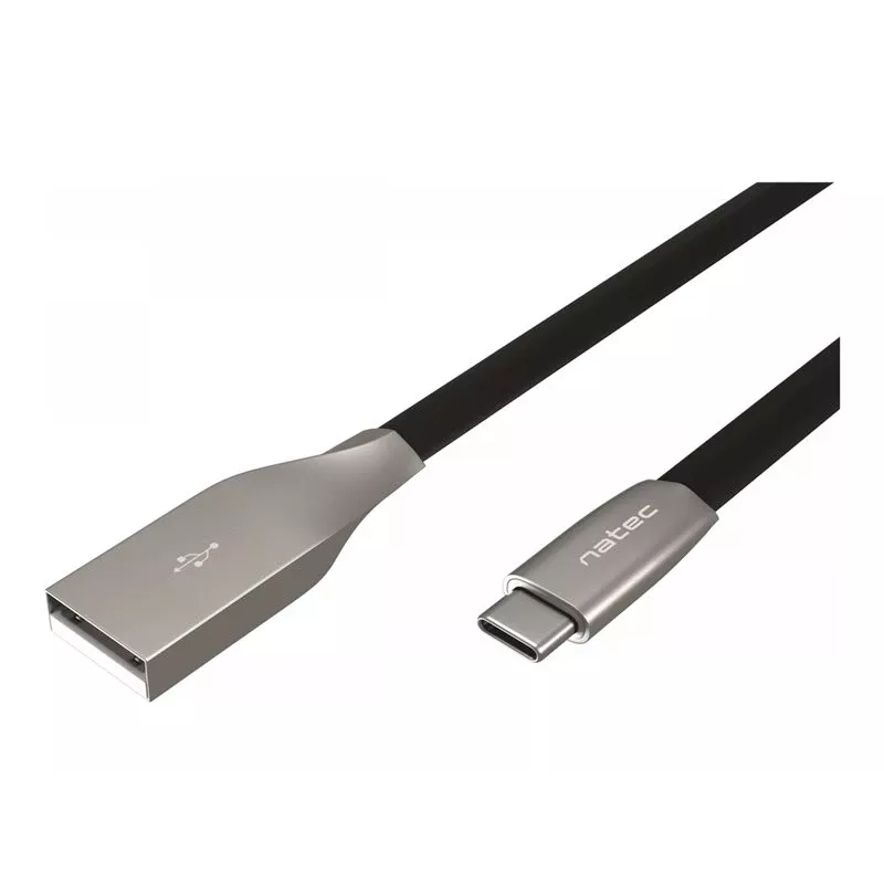 NATEC Kaabel USB-C/A 2.0 1m prati 1m must metall