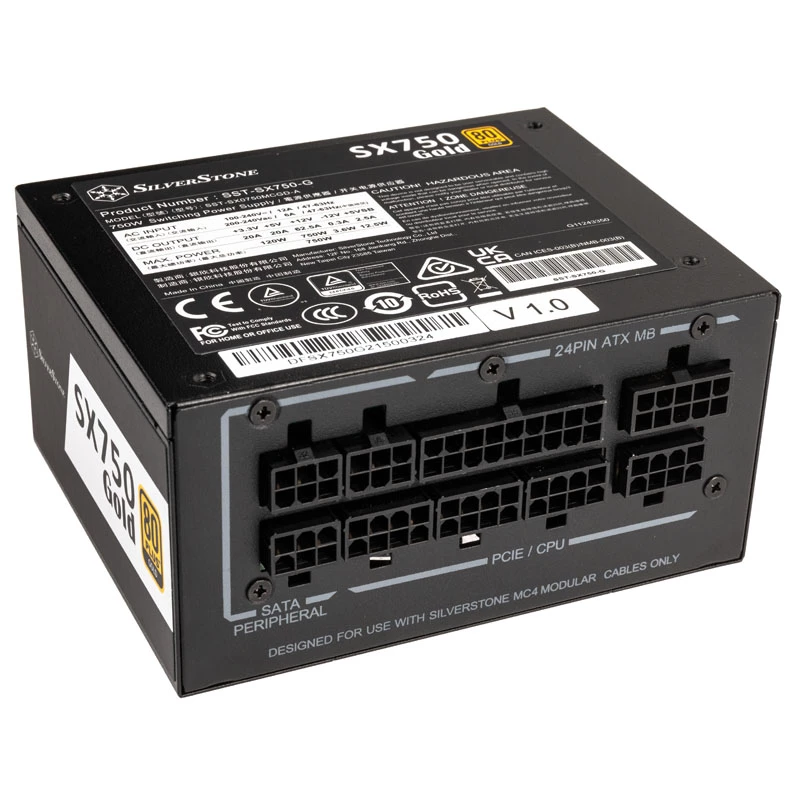 SilverStone SST-SX750-G 80 PLUS Gold moodulaarne - 750 Watt - SFX - 80 PLUS Gold