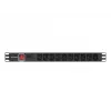 Toitejaotusseade LANBERG PDU-10I-0200-IEC-BK — 10× C13 pistikupesa, 2 m kaabel, 10 A, 2500 W, must