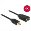 DELOCK Kaabel HDMI Micro D Pistmik > HDMI A Pesakõrgkiirusega Ethernetiga 3D 4K 20cm Premium Slim