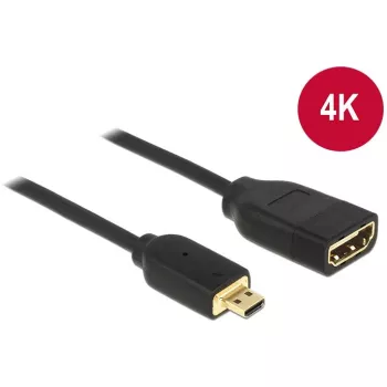 DELOCK Kaabel HDMI Micro D Pistmik > HDMI A Pesakõrgkiirusega Ethernetiga 3D 4K 20cm Premium Slim