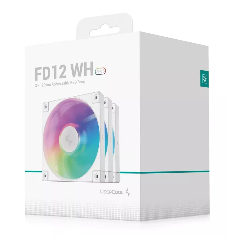 Ventilaator DeepCool FD12 ARGB WH-3 in 1 12 cm Valge 3 tk Maksimaalne õhurõhk 2,56 mmH2O