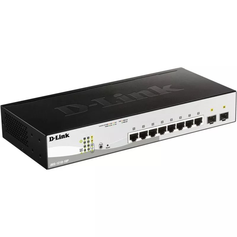 D-Link DGS-1210-10P Hallatav L2 Gigabit Ethernet (10/100/1000) Power over Ethernet (PoE) 1U Must