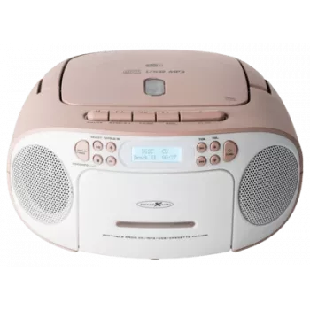 Kaasaskantav raadioaparaat Reflexion RCR2260DAB — valge/roosa, DAB+ digitaalraadio, aku ja toitevõrgu kasutus