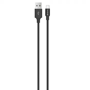 USB USB-C kaabel Devia Pheez seeria 1 m, 5 V 2,4 A, must