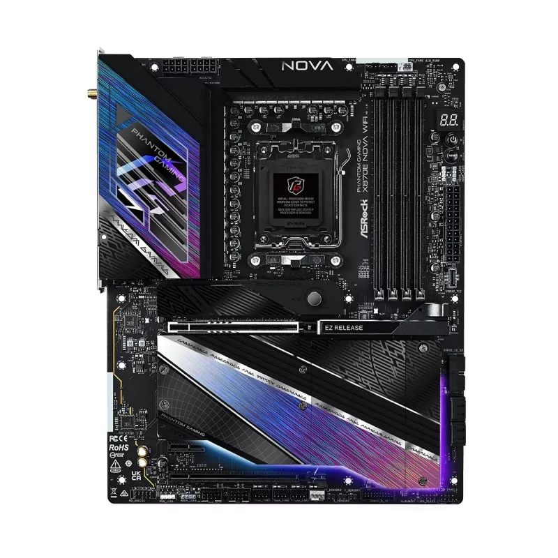 Emaplaat ASRock X870 NOVA WIFI — AMD X870, Socket AM5, ATX, 4× DIMM DDR5, 256GB, Wi‑Fi 6E, 2.5GbE