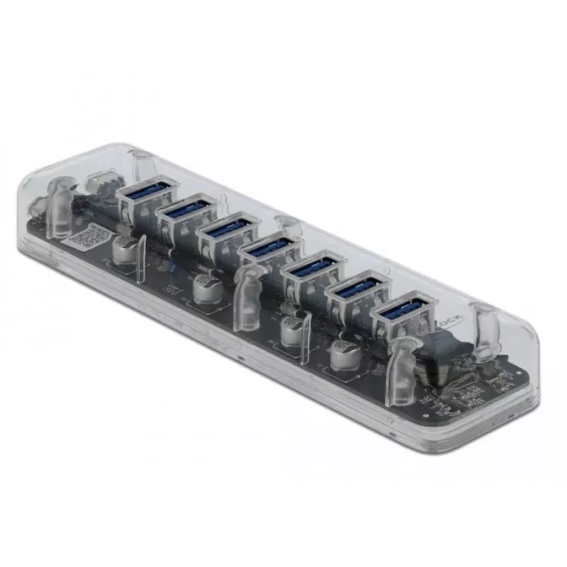 USB-jaotur DeLOCK 64088 läbipaistev USB 3.2 Gen 1 Micro-B
