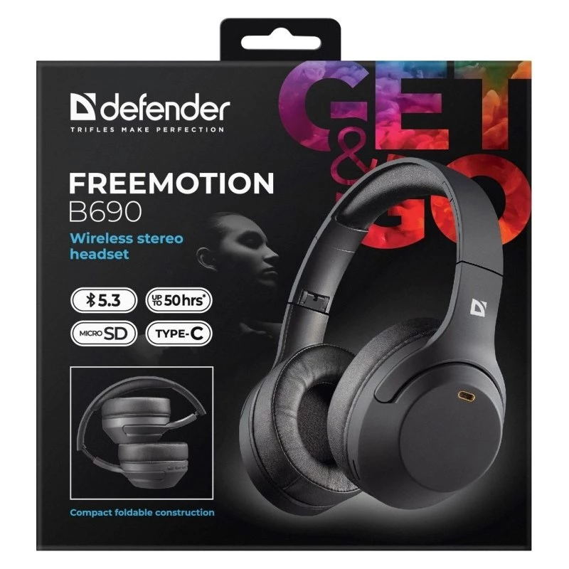 Kõrvaklapid Defender Bluetooth Freemotion B690 Must
