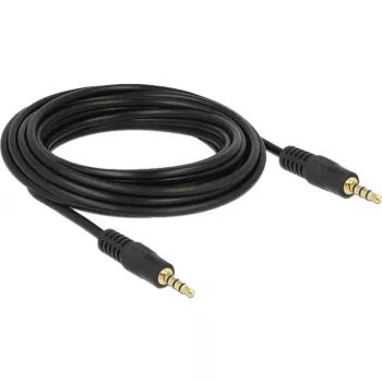 DeLOCK – helikaabel – 28 AWG – Mini-Phone 3,5 mm, 4-kontaktiline (M) – Mini-Phone 3,5 mm, 4-kontaktiline (M) – 5,0 m – varjestatud – must (83438)