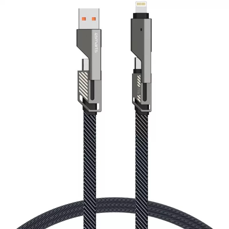 4smarts USB-C kaabel ComboCord Flat 240W+ võtmehoidjaga - kaabel - digitaalne/andmed