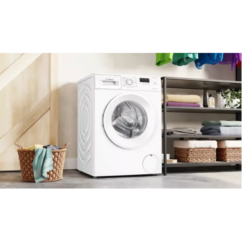 Eestlaetav pesumasin Bosch WGE02201PL — 8 kg, 1200 p/min, 55 L trummel, LED-ekraan, inverter