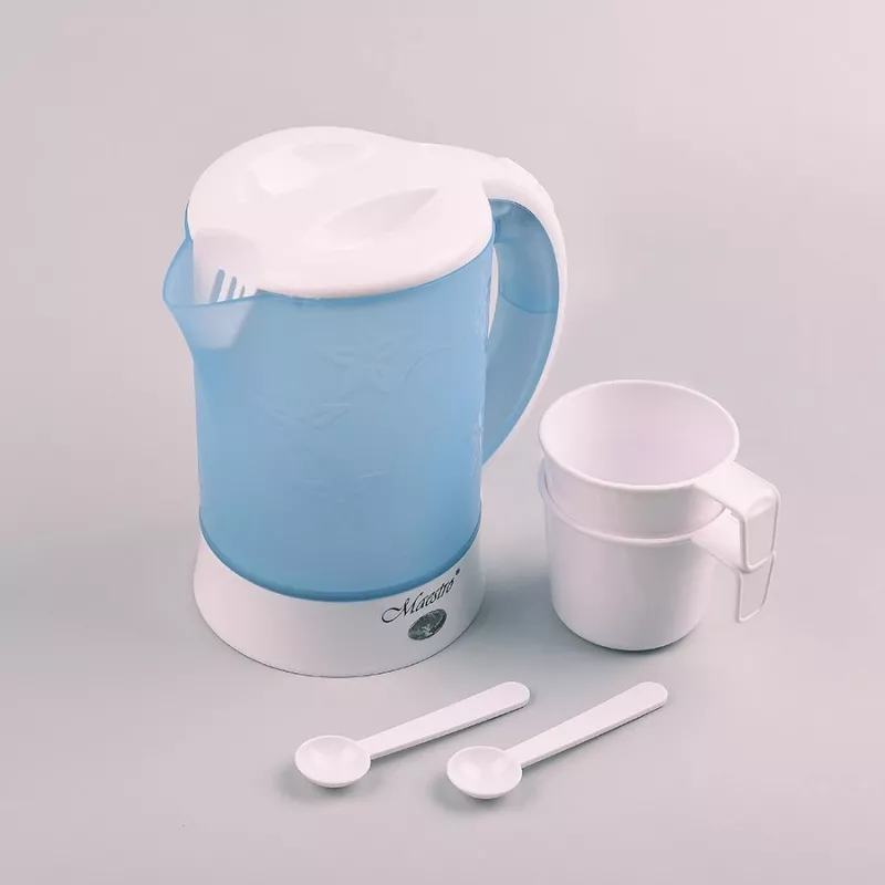 Elektriline veekeetja Maestro MR010 0,6 L 600 W — sinine/valge, veetaseme indikaator, katlakivivastane filter