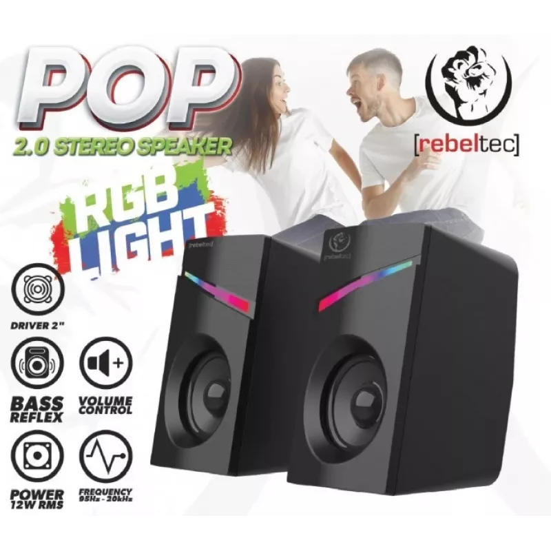 Stereo 2.0 kõlarid POP, RBLGLO00047, 20W