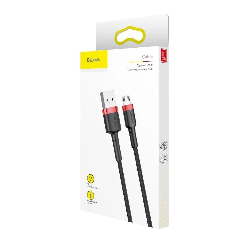 Micro USB-kaabel Baseus Cafule 1.5A 2m (punane ja must)