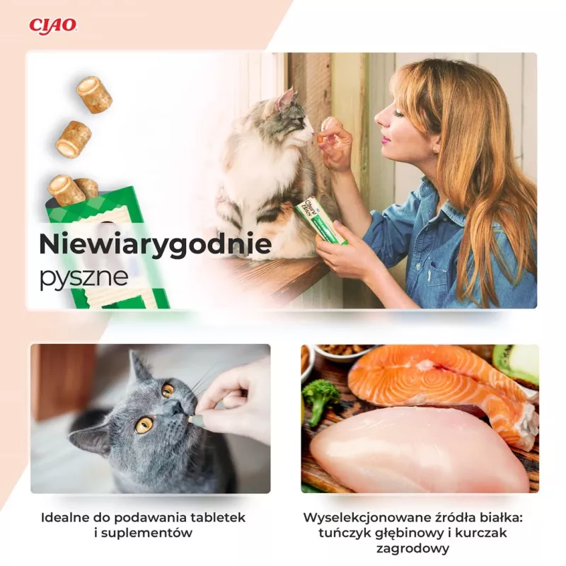 INABA Churu Bites kanaretseptiga mähised – kassimaiused – 3x10 g