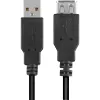 USB 2.0 pikenduskaabel, USB-A isane > USB-A emane must, 1,0 meetrit, topeltvarjestusega