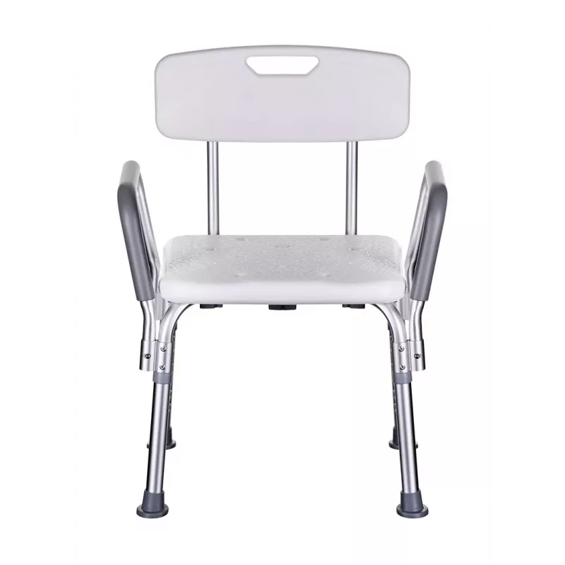 Dušitool ActionMed KP300AM seljatoe ja käetugedega, polüpropüleen, reguleeritav kõrgus 43–56 cm, iste 40×33 cm, max kasutaja kaal 110 kg