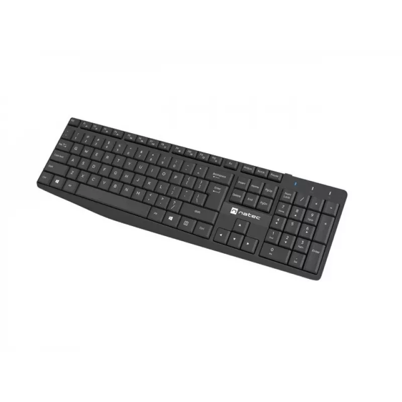 Juhtmega USB täissuuruses klaviatuuri ja hiire komplekt NATEC SQUID — QWERTY US International, 105 klahvi, must, 1600 DPI hiir