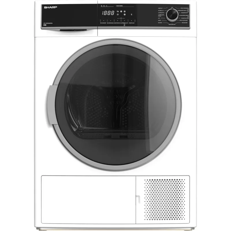 Sharp KD-HHH8S8GW3-DE trummelkuivati Vabaltseisev Eestlaetav 8 kg Valge