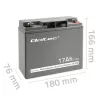 Qoltec 53046 AGM aku 12 V 17 Ah, maks. 255 A