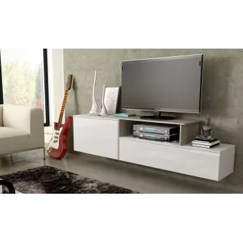 Cama TV-kapp SIGMA 3 180 valge/valge läikiv + sonoma tamm