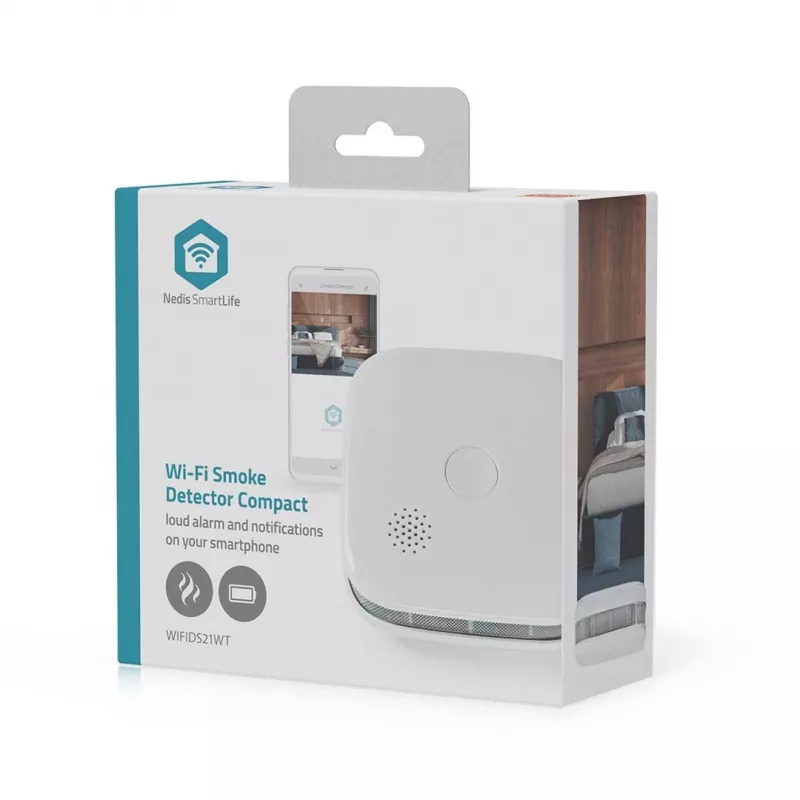 Suitsuandur Nedis WIFIDS21WT nutikas Wi‑Fi suitsuandur kodu turvalisuse tagamiseks