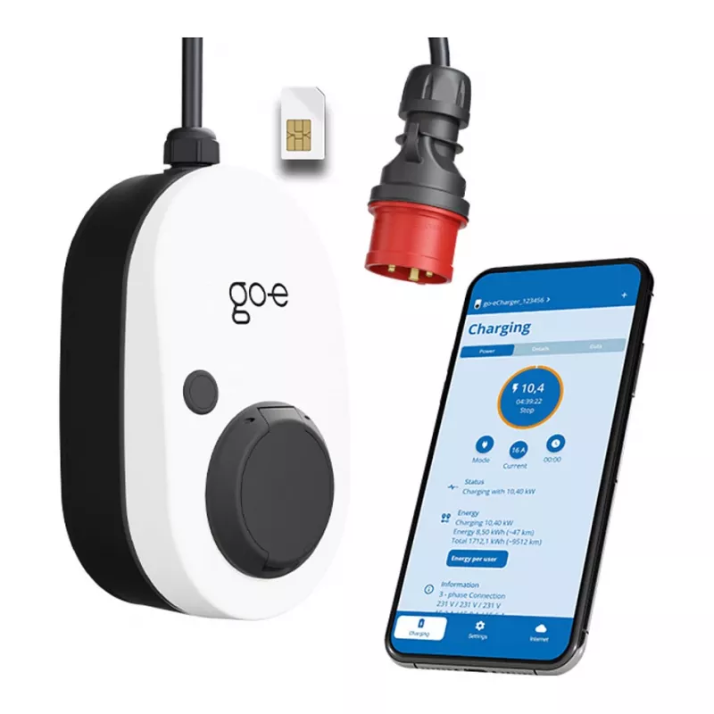 go-e Gemini flex 2.0 must-valge seinakaabel 11000W Type 2