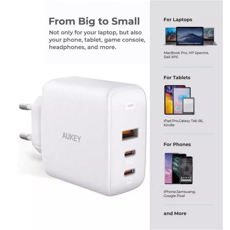 AUKEY PA-B6S valge Omni a Mix GaN ultrafast Wal
