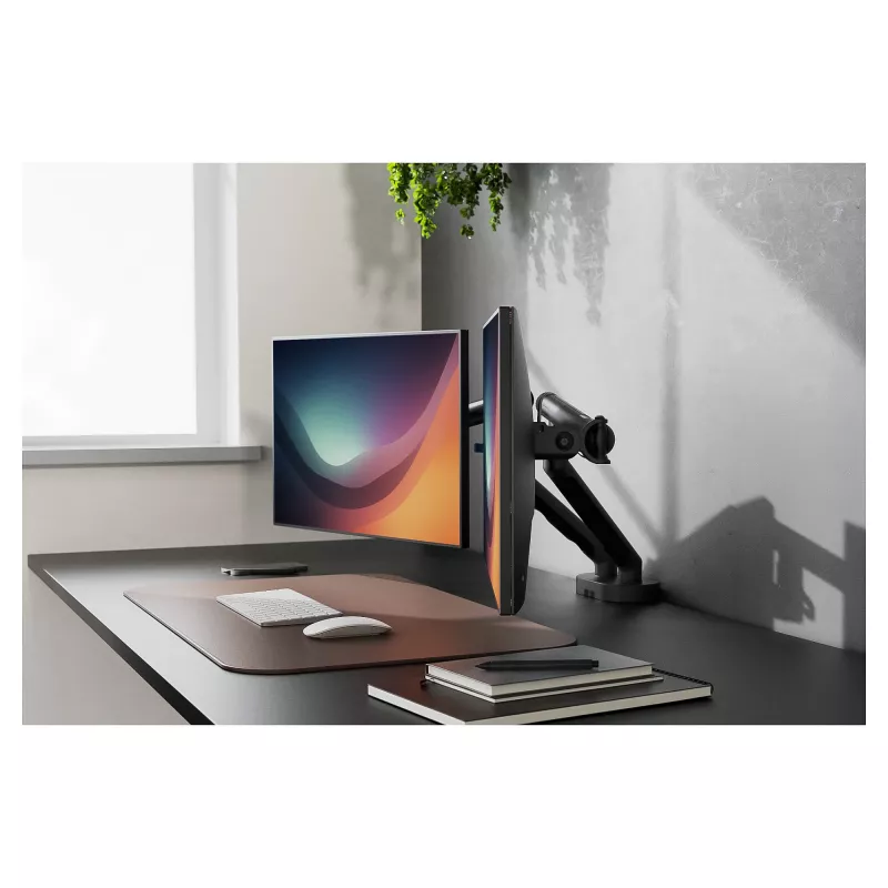 Monitorikinnitus DIGITUS Dual disainiga kahele kuni 35-tollisele ekraanile, klambriga, 2×10 kg, VESA 75×75–100×100, kallutus -45–90°