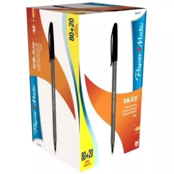 Papermate Inkjoy 100 must kestaga pastapliiats (keskmine, 100 tk)