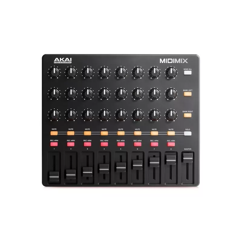 MIDI-kontroller Akai MidiMix 3 kanalit must punane