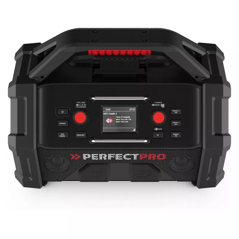 Kaasaskantav ehitusraadio PerfectPro ROCKTAGON 18V — akutoitel tööraadio