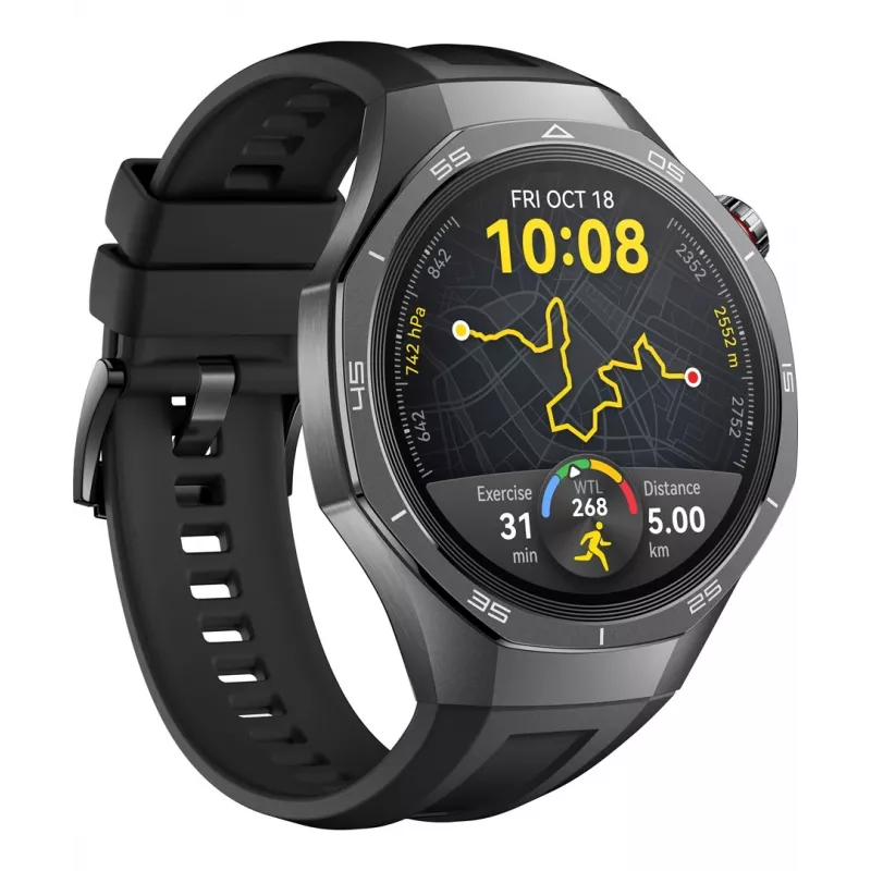 Nutikell HUAWEI WATCH GT5 Pro 46mm — 1,43 tolli AMOLED, GPS, 524 mAh, titaankorpus, must rihm