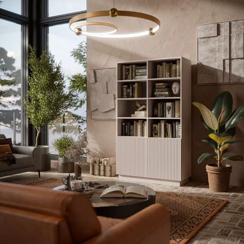 Kapp Cama Meble LIVERTI raamaturiiul 100×420×1705 mm kašmiirvärvi